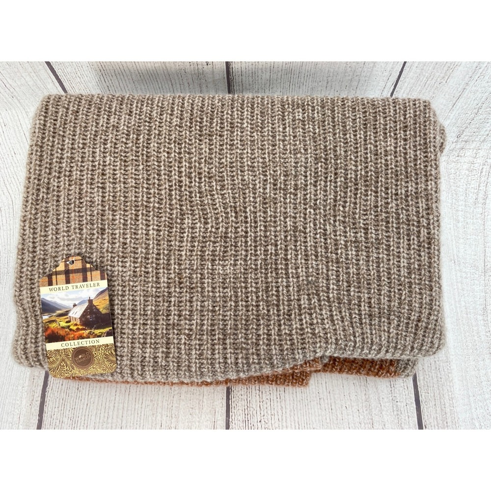 IrelandsEye Wrap Womens 36x80 Tan Rust 100% Virgin Wool Ireland World Traveler
